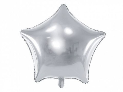 Balon foliowy gwiazdka srebrna 48 cm 19cal Partydeco (FB3M-018)
