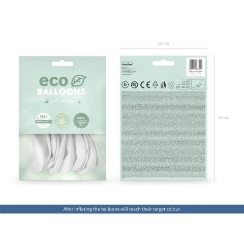 Balon gumowy Pastel Eco Balloons biały 260mm Partydeco (ECO26P-008-10)