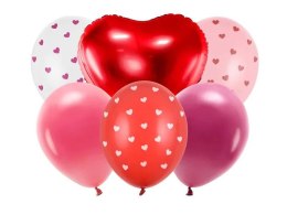 Balon gumowy zestaw Be mine valentine mix 300mm Partydeco (ZB1)