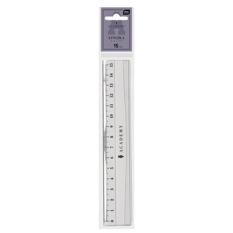 Linijka plastik ACADEMY 15cm Interdruk