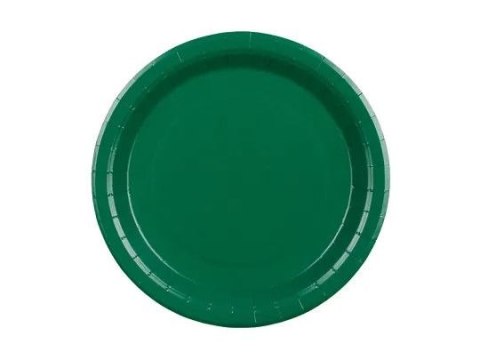 Talerz jednorazowy ciemny zielony papier śr. 230mm 6 szt Partydeco (TPP102-012C)