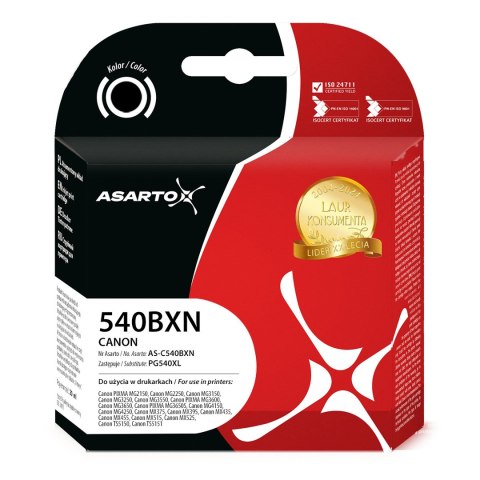 Tusz Asarto do Canon 540BXN | 5224B001 | PG540XL | 670 str. | black