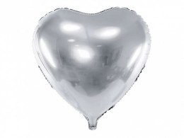 Balon foliowy Serce, 61cm, srebrne 24cal Partydeco (FB23M-018)