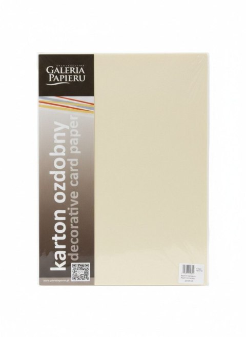 Papier ozdobny (wizytówkowy) A4 pearl kremowy kremowy 210g Galeria Papieru (205452)