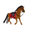 Figurka koń flokowany brązowy 17cm Lean (13380)