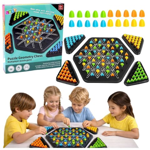 Gra strategiczna Rodzinna Edukacyjna Puzzle Geometryczne Trójkąty Lean (28906)