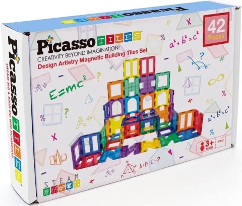 Klocki magnetyczne PICASSO TILES Zestaw 42 Elementy Orbico Sp. Z O.o. (PT42)
