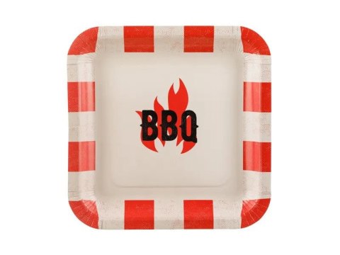 Talerz jednorazowy BBQ papier śr. 260mm 6 szt Partydeco (TPP106)