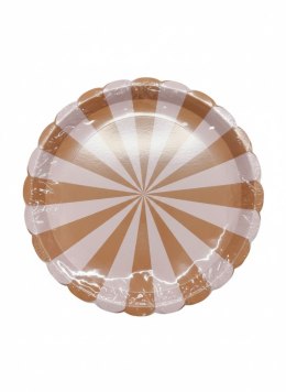 Talerz jednorazowy Paski karton śr. 210mm 6 szt Partydeco (TPP92)