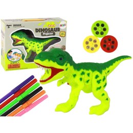 Zestaw kreatywny dla dzieci Projektor Dinozaur + Pisaki 18 Obrazków Malowanie Lean (1753)