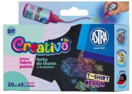 Farba do tkanin z brokatem kolor: mix 20ml 5 kolor. Creativo (301025012)