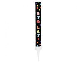 Fontanna tortowa Sto Lat 12 cm/ 1 szt., czarne Godan (KZ-FTZ1/5)