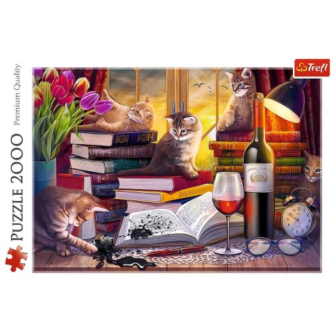 Puzzle koci wieczór 2000 el. Trefl (27126)