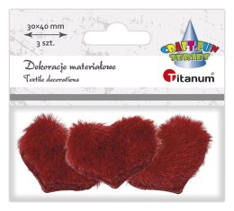 Ozdoba materiałowa Craft-Fun Series serca futerkowe Titanum (231006)