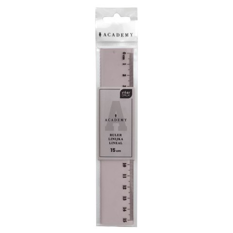 Linijka ACADEMY KOLOROWA 15cm Interdruk