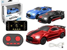 Samochód 1:64 na radio, metalowe, 8 funkcji, napęd 4x4, driftujące, kabel USB Adar (632516)