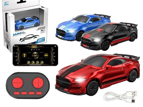 Samochód 1:64 na radio, metalowe, 8 funkcji, napęd 4x4, driftujące, kabel USB Adar (632516)