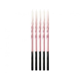Świeczka urodzinowa Świderki Ombre, różowy/biały, 5x5x150mm, 5 szt. Godan (7C-SSOR)