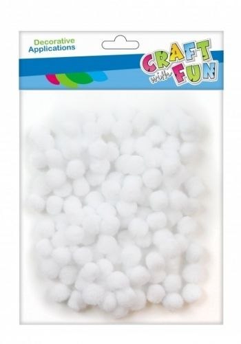 Pompony dekoracyjne białe pompony 120szt. 1cm białe 120 szt Euro-Trade (463921)