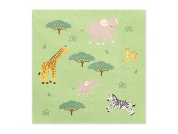 Serwetki Safari 12szt. mix papier [mm:] 330x330 Partydeco (SP33-116)