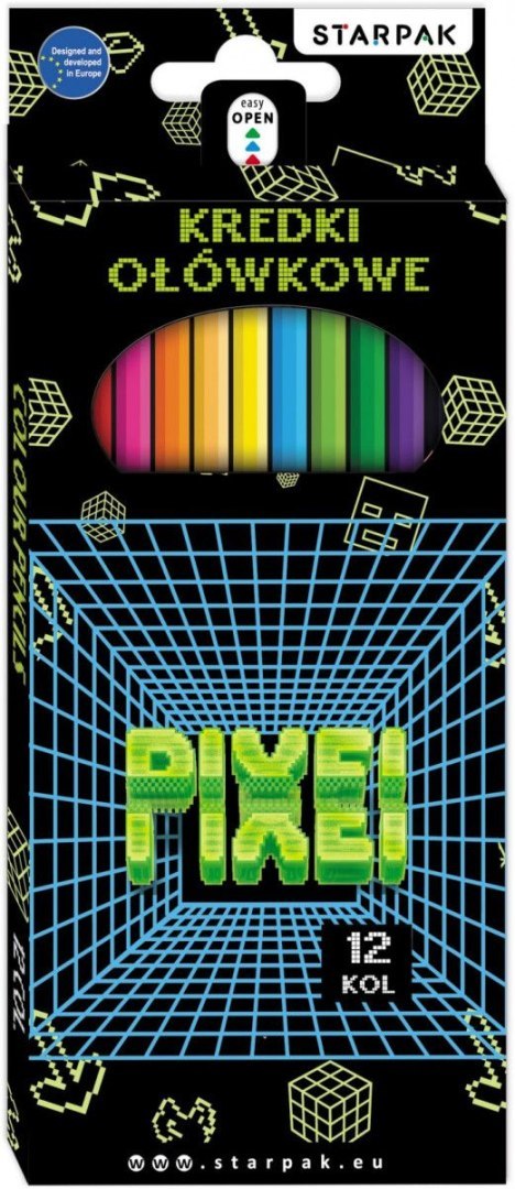 Kredki ołówkowe PIXEL GAME 12 kol. Starpak (580598)