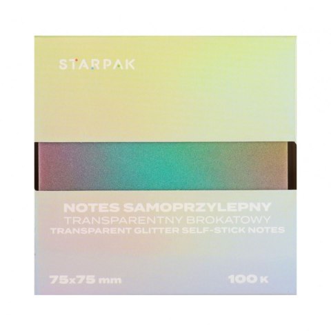 Notes samoprzylepny (karteczki) Transparentny ombre zielony mix 100k [mm:] 75x75 Starpak (576521)