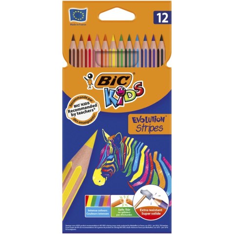 Kredki ołówkowe Evolution Stripes 12 kol. Bic (950522)