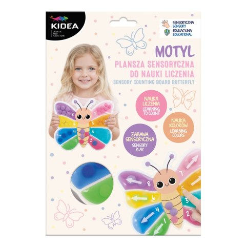 Zabawka edukacyjna Motyl PLANSZA SENSORYCZNA DO NAUKI LICZENIA Kidea (PLSNLMKA)