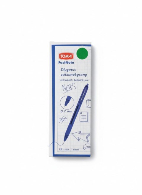 Długopis 1mm wkład zielony 1,0mm Toma (TO - 030 4 2)