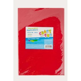 Ozdoba filcowa 20x30x5szt czerw 20x30 Craft with Fun (439307)