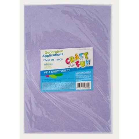 Ozdoba filcowa 20x30x5szt fiolet 20x30 Craft with Fun (439306)