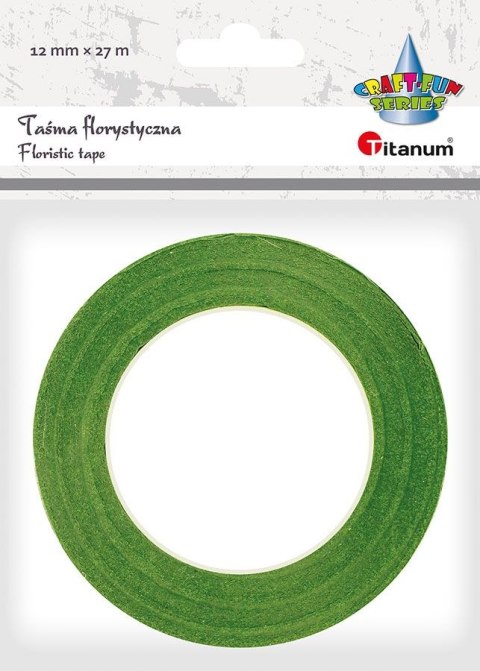 Taśma specjalnego przeznaczenia Craft-Fun Series taśma florystyczna 12x27 [mm x m] zielona jasna Titanum (321/12)