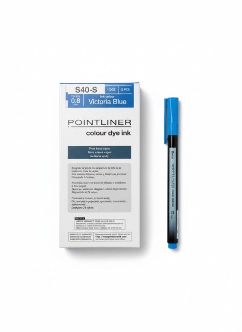 Cienkopis kreślarski POINTLINER wkład błękitny 0,4mm 1kol. Pentel (S40-S)