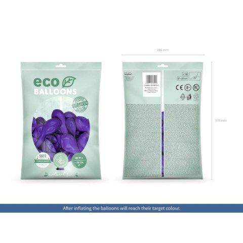 Balon gumowy Pastel Eco Balloons fioletowy 260mm Partydeco (ECO26P-014)