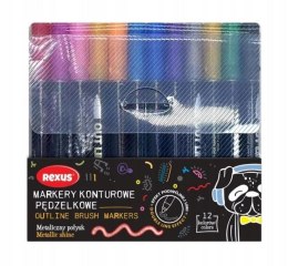 Marker specjalistyczny metaliczne wkład mix pędzelek końcówka Rexus (63339)