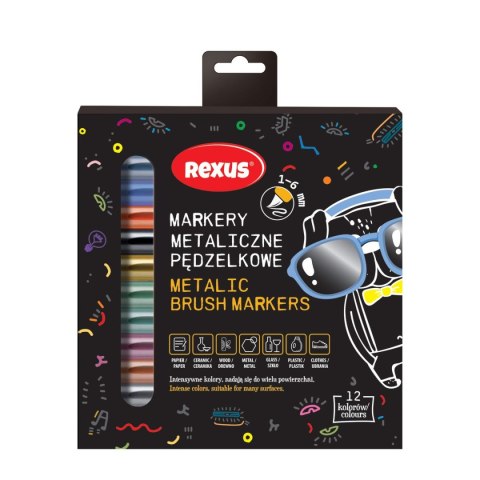 Marker specjalistyczny metaliczne wkład mix pędzelek końcówka Rexus (63339)