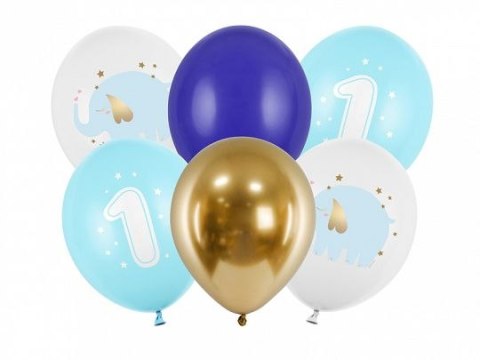 Balon gumowy Roczek,Pastel Light Blue niebieska 300mm Partydeco (SB14P-322-001J-6)