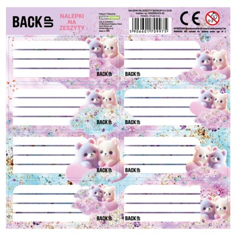 Naklejka na zeszyt Backup 8 Derform (NNZB8A23)
