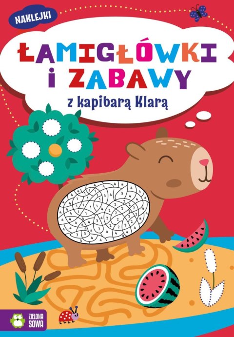 Książka dla dzieci Łamigłówki i zabawy z kapibarą Klarą Zielona Sowa