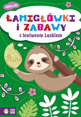 Książka dla dzieci Łamigłówki i zabawy z leniwcem Luckiem Zielona Sowa
