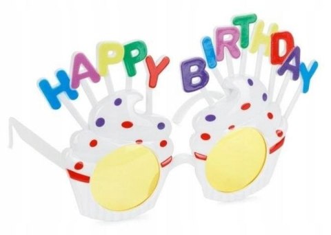 Okulary Okulary Babeczka Happy Birthday, 18.5x11.5 cm Partydeco (okr35)