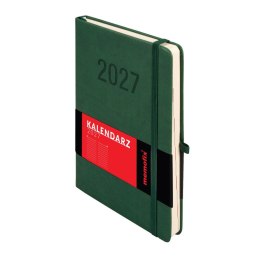 Kalendarz książkowy (terminarz) 2027 MEMOFIX dzienny A5 Antra (zielony)