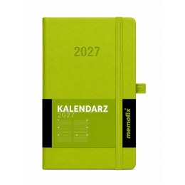 Kalendarz książkowy (terminarz) 2027 MEMOFIX tygodniowy A6 Antra (limonkowy)