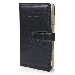 Organizer Czarny z paskiem dzienny oprawa twarda CZARNY [mm:] 107x190 Sezona (364 strony)