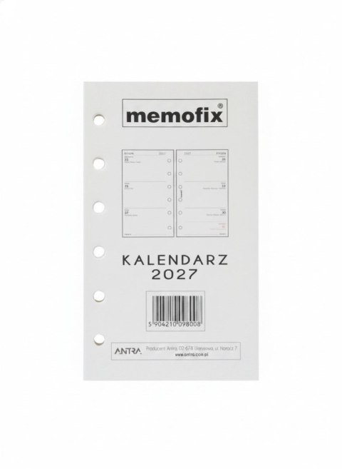 Wkład do organizera kalendarz A6 2027 [mm:] 105x148 Antra (TDW)