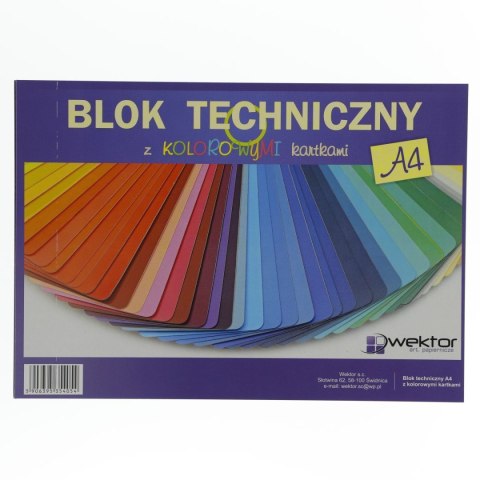 Blok techniczny kolor A4 mix 160g 10k Wektor