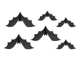 Ozdoba halloweenowa Dekoracja papierowa Nietoperze, 19-29 cm, czarny (1 op. / 6 szt.) Partydeco (DNT11)