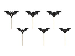 Ozdoba halloweenowa Dekoracje do muffinek Nietoperze, czarny, 3.6-4.7cm Partydeco (KPM37)
