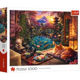 Puzzle Kot w ogrodzie sakury 1000 el. Trefl (10348)