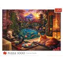 Puzzle Kot w ogrodzie sakury 1000 el. Trefl (10348)